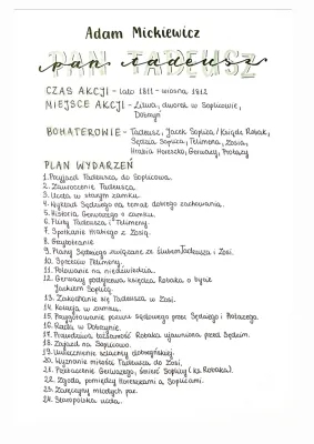 Pan Tadeusz - streszczenie szczegółowe, plan wydarzeń, bohaterowie