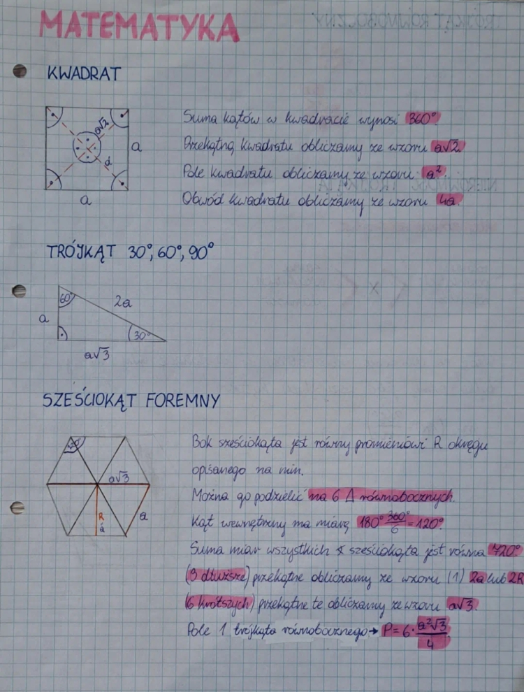 Jak obliczyć pole prostokąta, Pole kwadratu i wzory na sześciokąt foremny