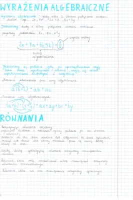 Wyrażenia algebraiczne i równania - zadania klasa 6-8