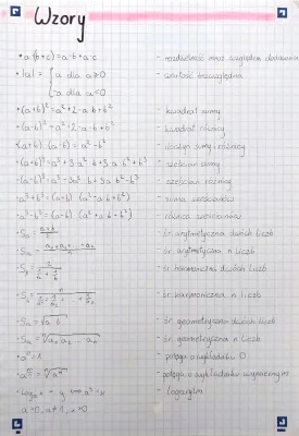 Tablice matematyczne do wydruku - matura i szkoła