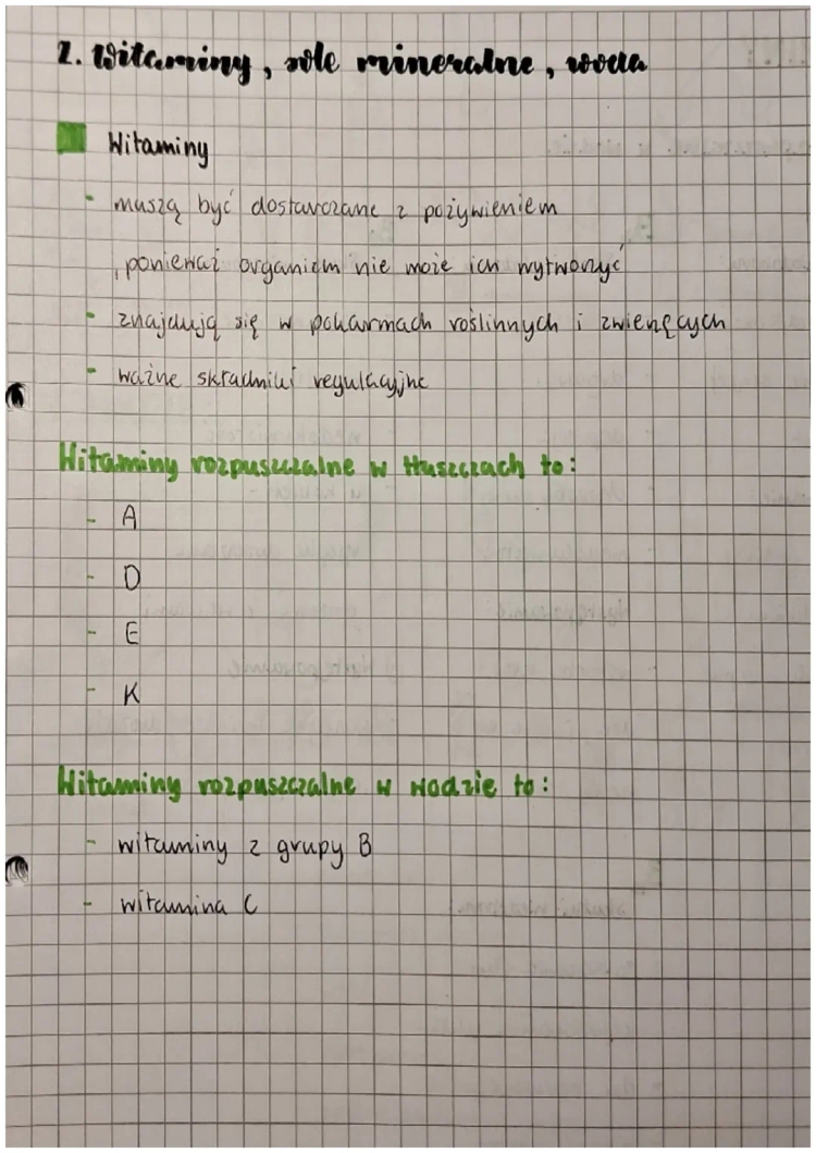 Dział 2 - witaminy, sole mineralne, woda