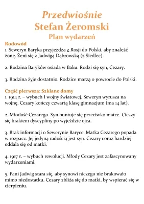 Przedwiośnie Plan Wydarzeń i Streszczenie - Opracowanie dla Dzieci