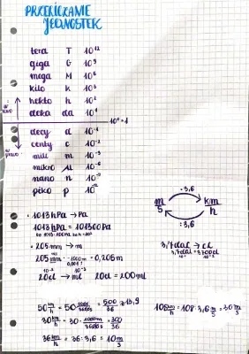 Przeliczanie jednostek fizyka kalkulator - klasa 6 i 7