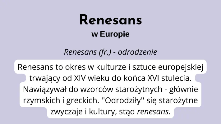 Kultura Renesansu W Europie Klasa 6 Kultura renesansu w Europie i Polsce - Klasa 6 (Historia) jako PDF