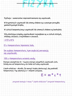 Cząsteczki, Ciepło i Dyfuzja - Ciepło właściwe i Wzory