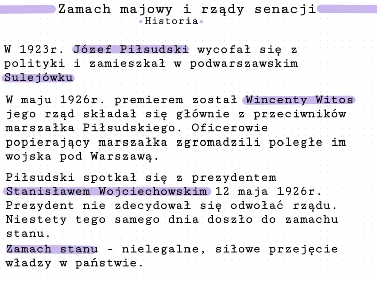 Przewrót majowy: przyczyny, przebieg i skutki rządów sanacji w Polsce 1926-1939