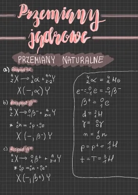 Przemiany jądrowe: zadania i reakcje alfa, beta i gamma