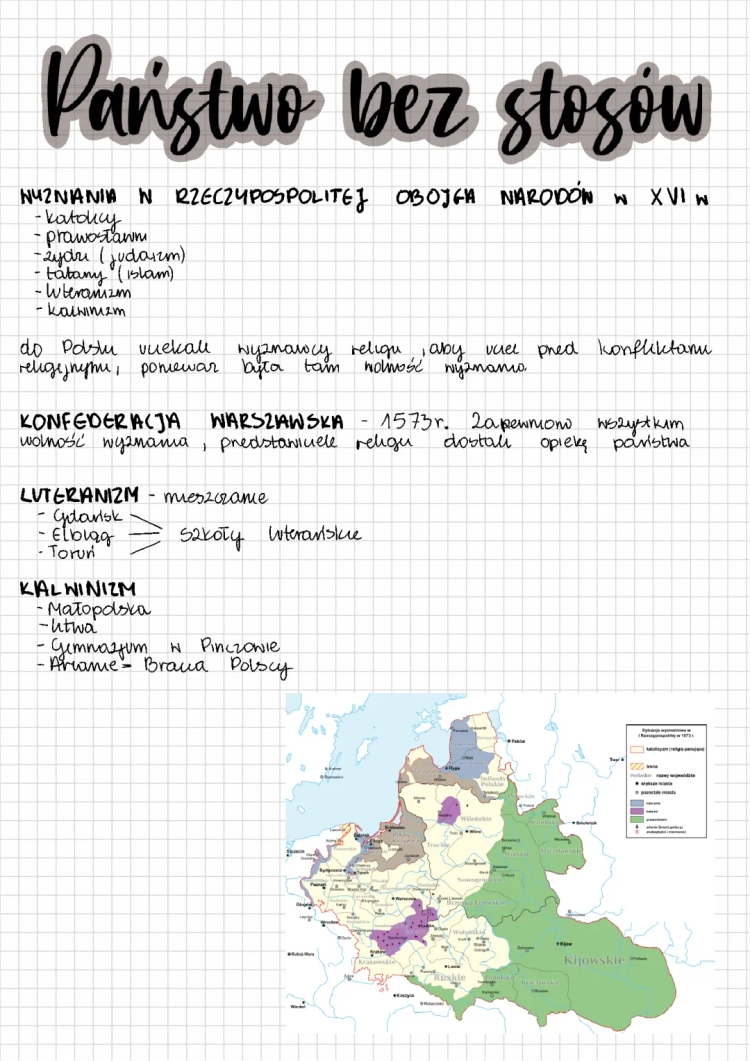 Tolerancja religijna w Polsce - Państwo bez stosów i Konfederacja warszawska 1573