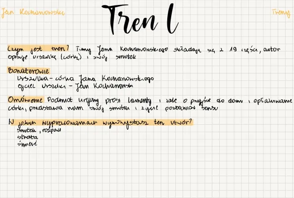 Treny opracowanie: Tren 1, Tren 5, i Tren 7 dla klasy 7-8