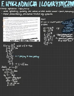 Zastosowanie funkcji wykładniczej i logarytmicznej - zadania i wzory