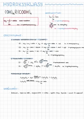 Hydroksykwasy: zadania maturalne, reakcje, nazewnictwo, wzory