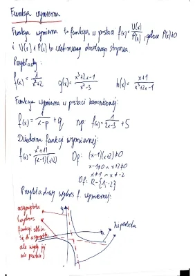 Funkcja wymierna - zadania, wzory i wykres
