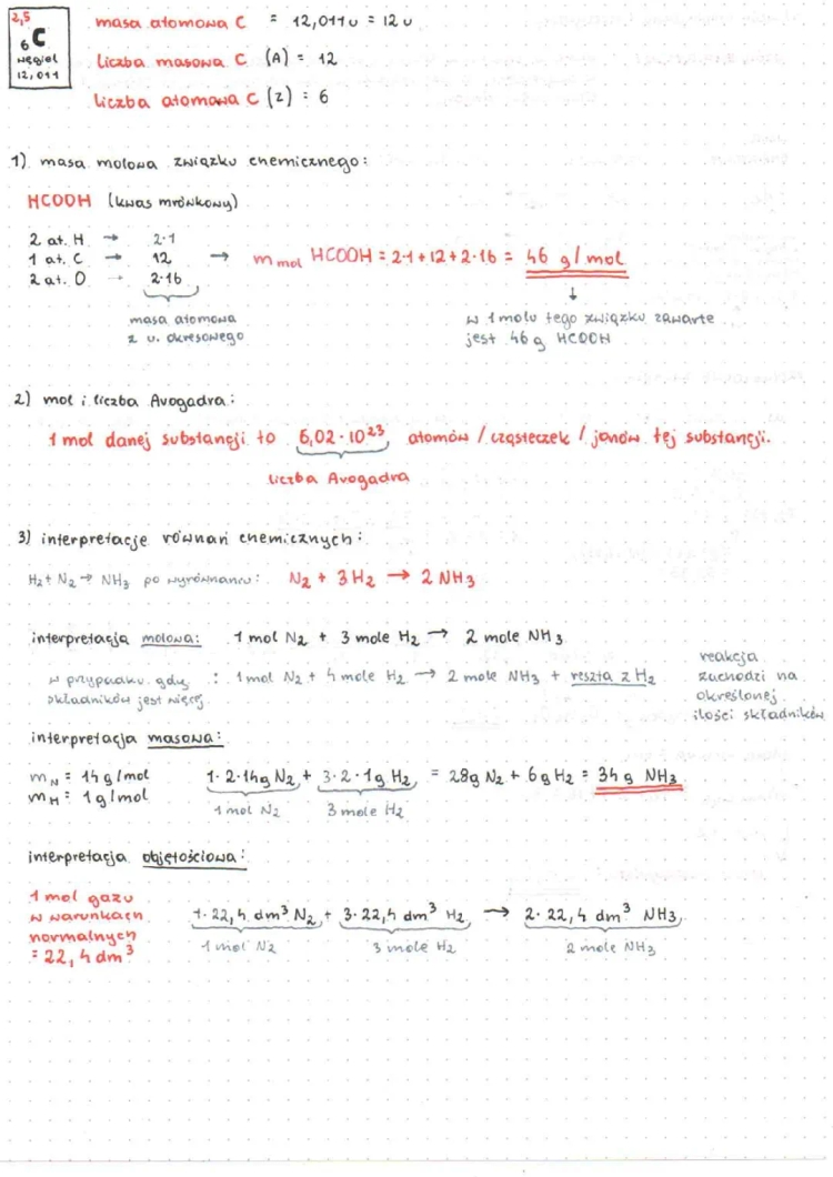 Obliczenia stechiometryczne - Zadania klasa 7 i 1 liceum PDF