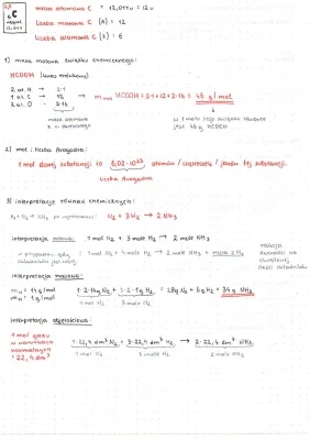 Obliczenia stechiometryczne - Zadania klasa 7 i 1 liceum PDF