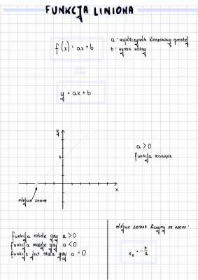 Funkcja liniowa dla dzieci: wzory na a i b, zadania i rozwiązania + PDF