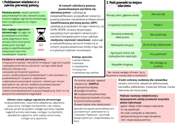 Zasady postępowania na miejscu wypadku EDB - klasa 8, tamowanie krwotoków i pomoc osobie nieprzytomnej