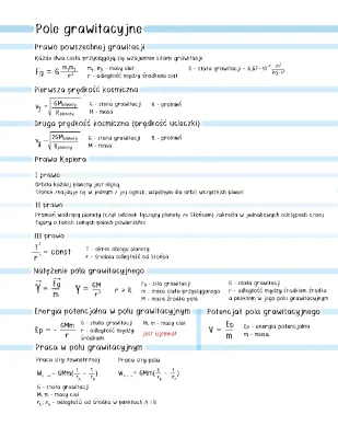 Pole Grawitacyjne i Prawa Keplera: Proste Wzory i Zadania