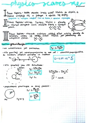 Prawa Keplera i siła grawitacji - wzory i definicje