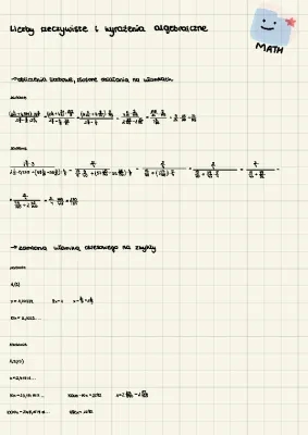 Liczby Rzeczywiste i Wyrażenia Algebraiczne - Zadania MATURALNE PDF