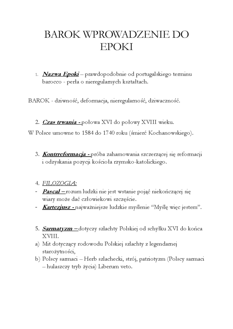 Introducción al Barroco: Notas, Presentación y PDF