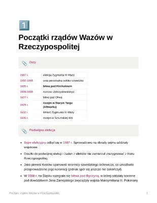 Początki rządów Wazów w Rzeczypospolitej