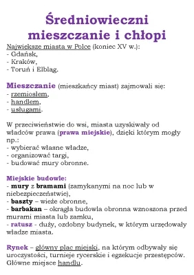 Prawa i obowiązki mieszczan i chłopów w średniowieczu