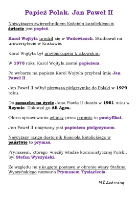 Jan Paweł II - Życiorys i Najważniejsze Wydarzenia