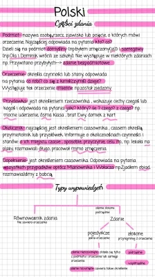 Części zdania - ćwiczenia i testy: klasa 7, 8, 4, 6, 5