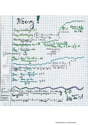 Ciągi liczbowe klasa 1 - wzory arytmetyczne i geometryczne