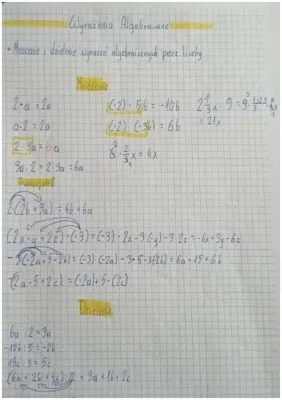 Mnożenie i dzielenie wyrażeń algebraicznych - Klasa 7 i więcej