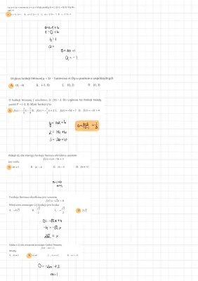 Funkcja liniowa - zadania, wzory PDF i wykresy y=ax+b