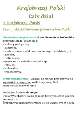 Ukształtowanie powierzchni Polski - Geografia klasa 5