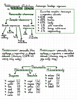 Skład chemiczny organizmów - Zadania, Notatki, Testy | Biologia Liceum