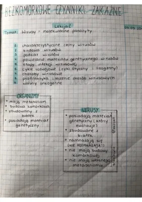 Bezkomórkowe Czynniki Zakaźne - Notatka i Testy PDF