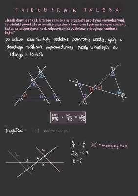 Twierdzenie Talesa: Zadania, Kartkówki i Wzory