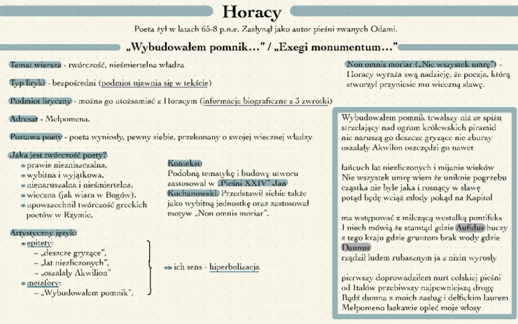 Understanding Horace: Wybudowałem Pomnik, O Co Poeta Prosi Apollina, and Horacjanizm Explained