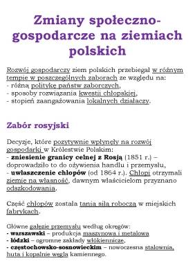 Zmiany społeczno-gospodarcze na ziemiach polskich - Notatka dla uczniów klasy 7