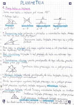 Miary kątów w trójkącie - zadania PDF, Twierdzenie o dwusiecznej kąta, Cechy i Rodzaje Trójkątów