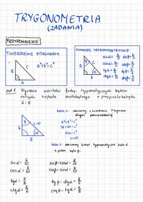 Trygonometria i Twierdzenie Pitagorasa: Zadania i Wzory dla Klasy 7 i 8