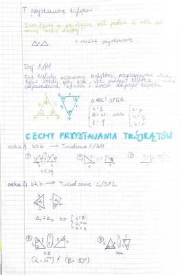 Cechy Przystawania i Podobieństwa Trójkątów - Zadania dla Klasy 7