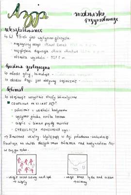 Środowisko przyrodnicze Azji klasa 8 | Kartkówka | Planeta Nowa PDF