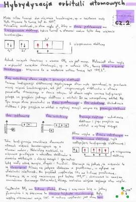 Hybrydyzacja Orbitali Atomowych - Zrozumiałe Objaśnienia i Zadania PDF