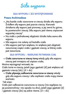 Siła wyporu - definicja, wzór i prawo Archimedesa dla klasy 7