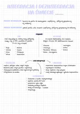 Integracja i dezintegracja na świecie - geografia 24 notatka i prezentacja