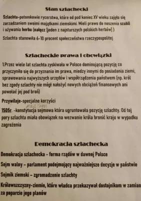 Demokracja Szlachecka dla 6 Klasy - Streszczenie i Przywileje