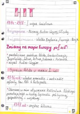 II Rzeczpospolita: Notatka o powstaniu i kształtowaniu granic + mapa po I wojnie światowej