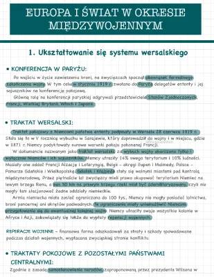 Ład wersalski i najważniejsze postanowienia traktatu wersalskiego