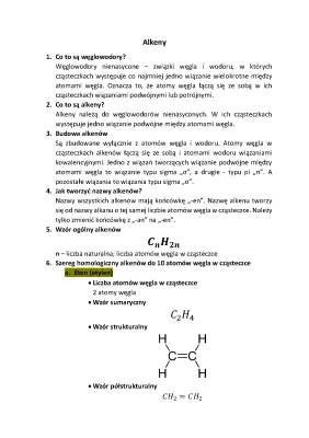 Podstawowe Wzory i Nazwy Alkenów i Alkinów dla Dzieci