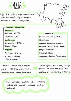 Azja ciekawostki geograficzne i kultura - notatka dla dzieci