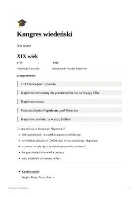 Kongres wiedeński: postanowienia, zasady i uczestnicy